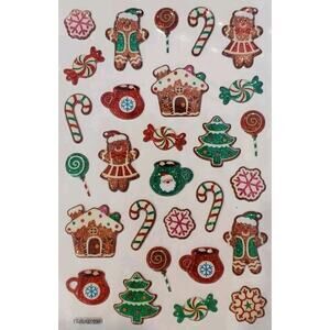 2 Sets 2023/24 Paper Crafts Christmas Gingerbread Stickers Scrapbook Photo Unuse